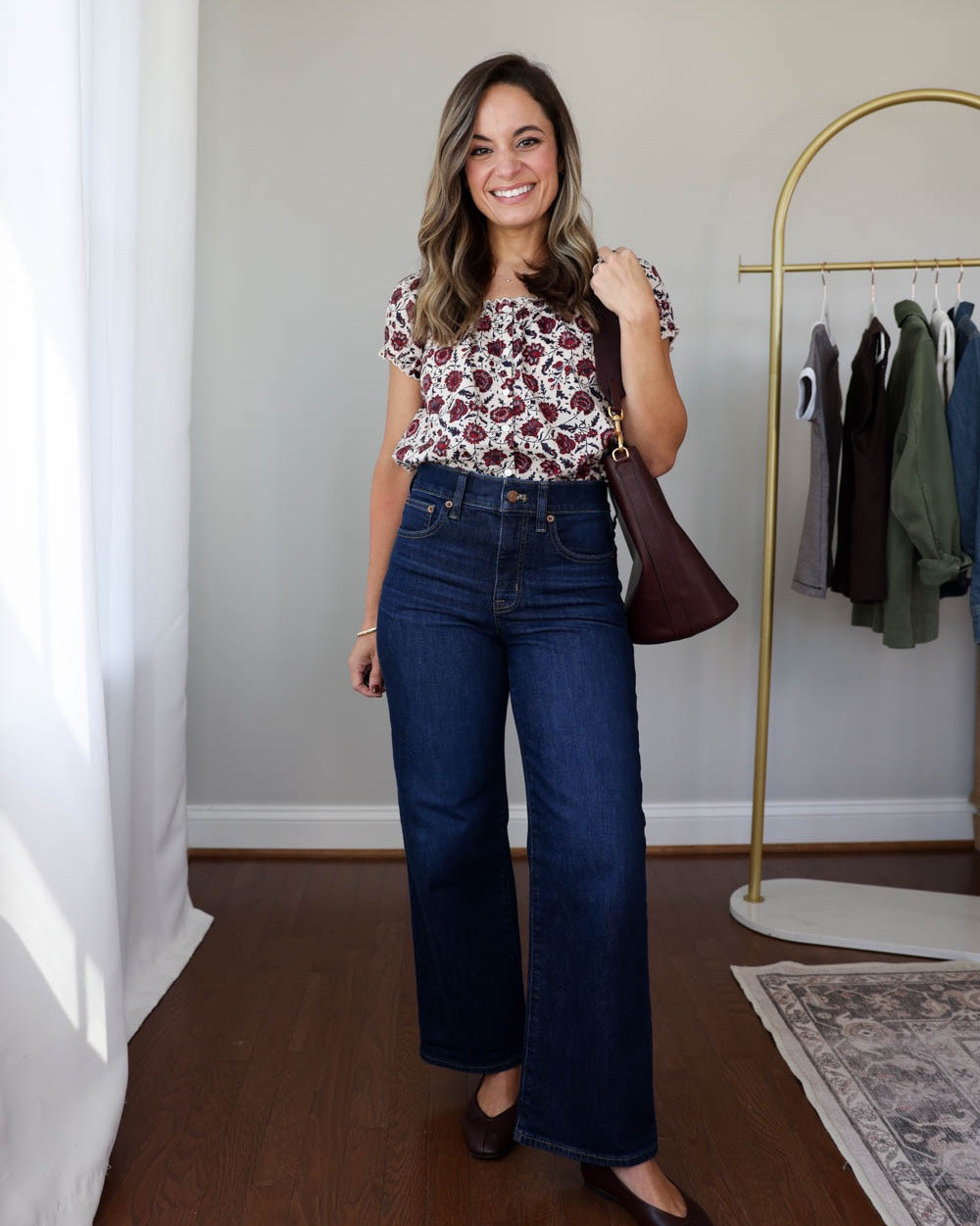 Incorporating floral prints into your Fall wardrobe for petites!

Outfit 1:
Floral Chateau top (Madewell): xxs in vanilla
Dark wash jeans (J.Crew Factory): 24 / 10” rise / 26.5” inseam (also offered in petite 24.5” inseam)
Bucket bag (Madewell)
Ballet flats (Madewell): tts

Outfit 2:
Floral maxi dress (Anthropologie): petite xxs
Dark brown boots (Sam Edelman): true to size 15” shaft in a size 5 at the highest point, 14” at the knee

Outfit 3:
Floral top (LOFT): petite xxs
Suede skirt (JC Factory): 00
Sueded Boots (JC Factory): tts / 15” height / 14” circumference 

For size comparison, I’m 4’10” 105lbs. My measurements are 32”, 24”, 36”. I typically wear petite xxs/00/24 and have a 25” ankle inseam and a 27.5-28” full length inseam.