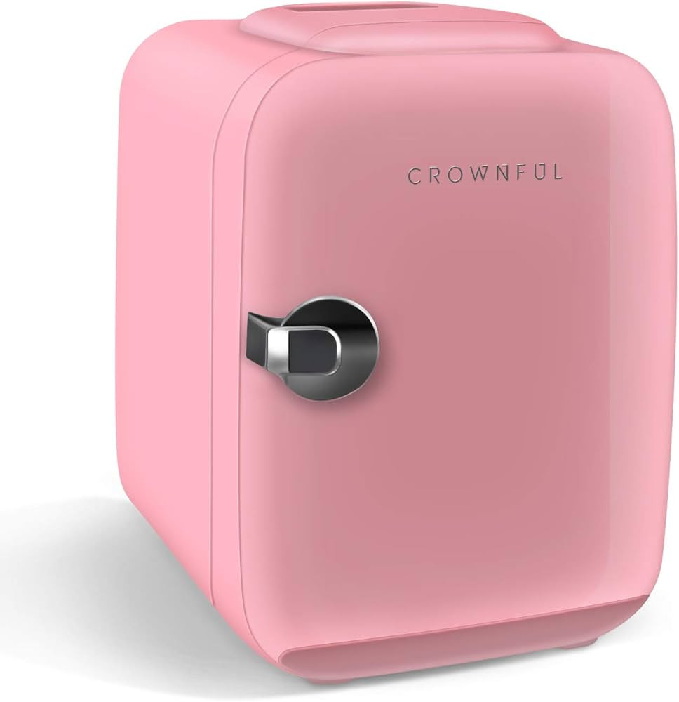CROWNFUL Mini Fridge, 4 Liter/6 Can Portable Cooler and Warmer Personal Refrigerator for Skin Car... | Amazon (US)