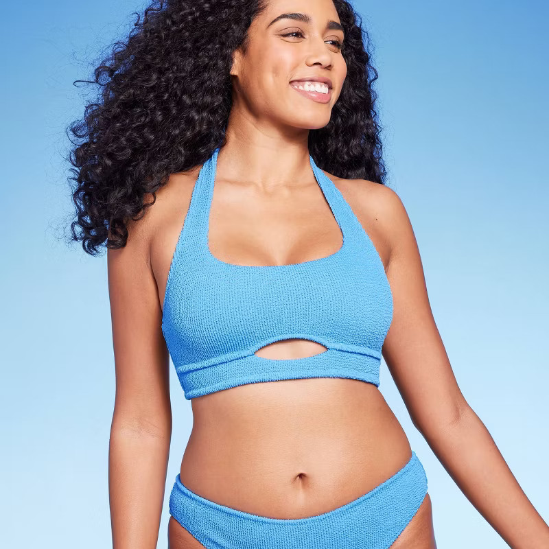 Women's Center Front Cut Out Halter Bralette Bikini Top - Shade & Shore™ | Target