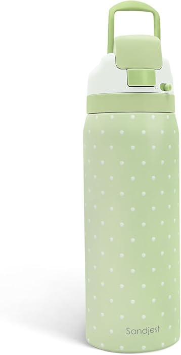 Polka Dots Insulated Stainless Steel Water Bottle with Straw for Sports and Travel, 32oz, Gifts f... | Amazon (US)