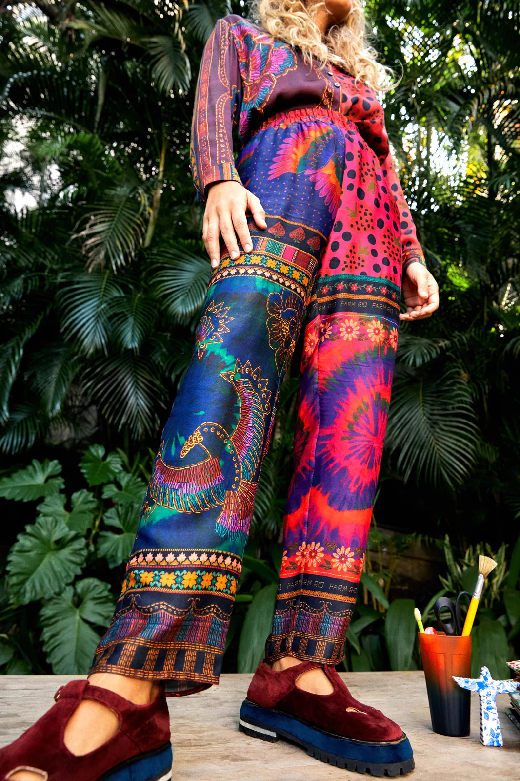 MIXED SCARVES PAJAMA PANTS | FarmRio (US)