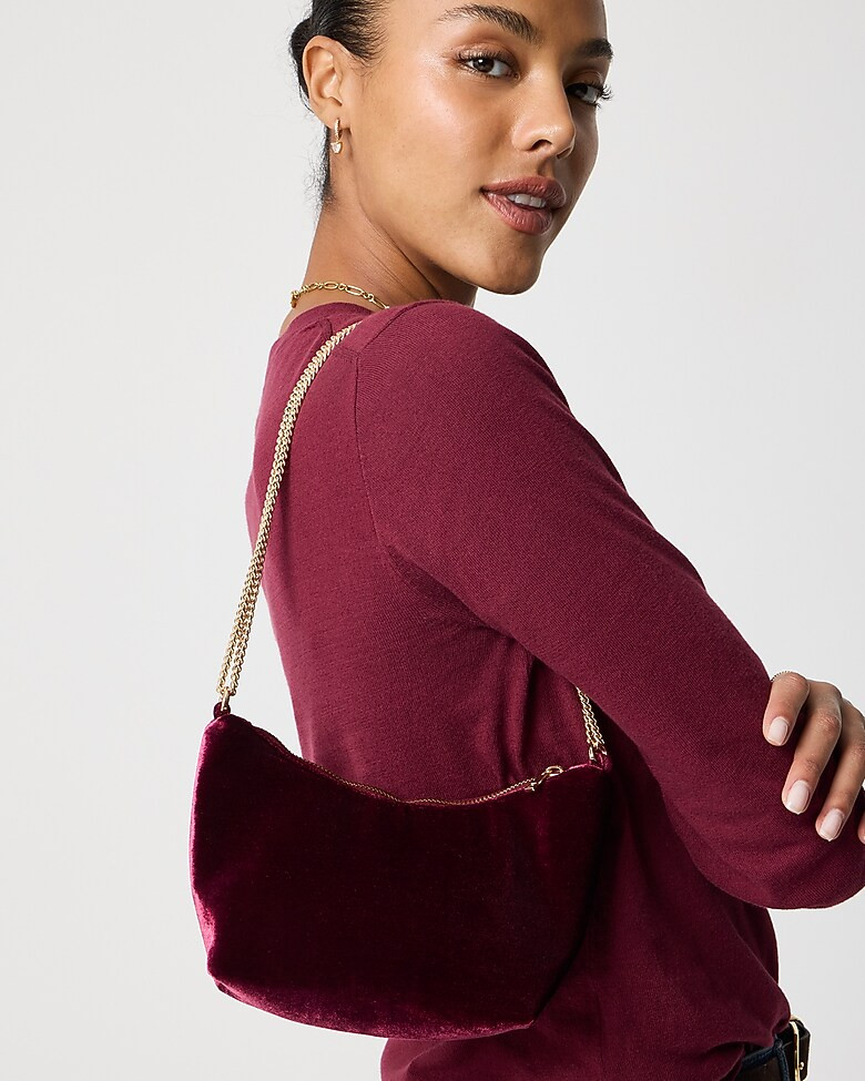 Mini velvet chain handbag | J.Crew Factory