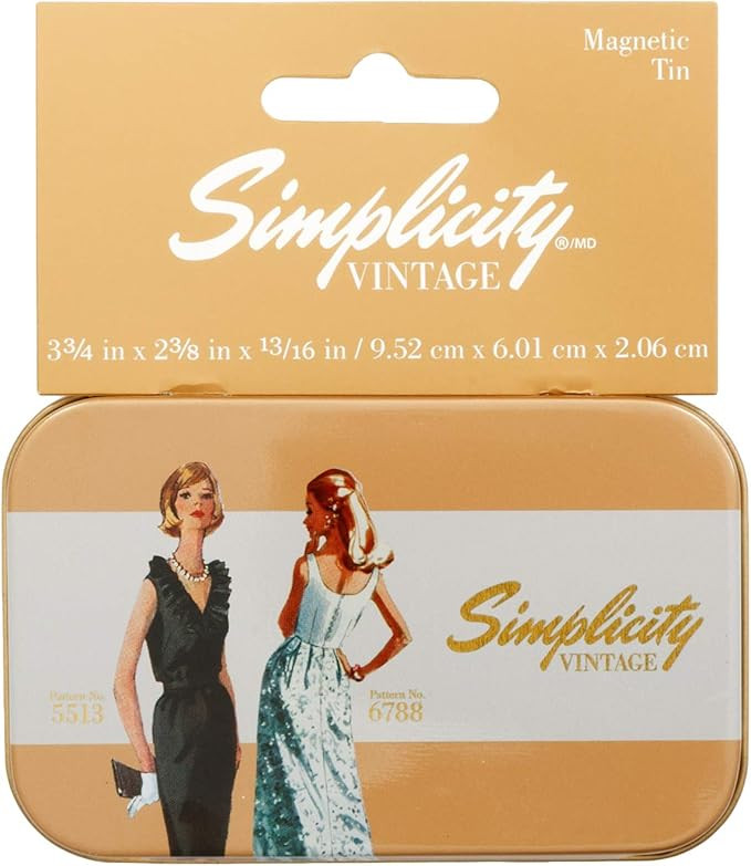 Simplicity 559347010 Retro Fashion Small Storage Container, 3.75 x 2.375 Inches Vintage Magnetic ... | Amazon (US)