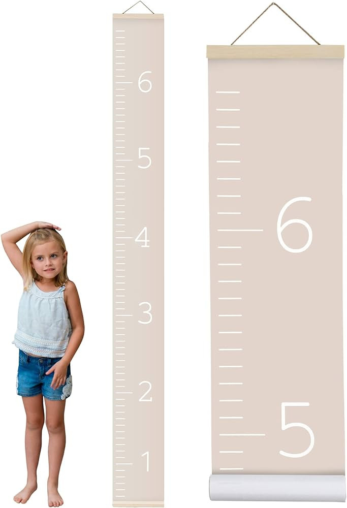 Morxy Canvas Growth Chart for Kids - Unisex Kids Room Wall Decor - Measuring Height Chart- Wall T... | Amazon (US)