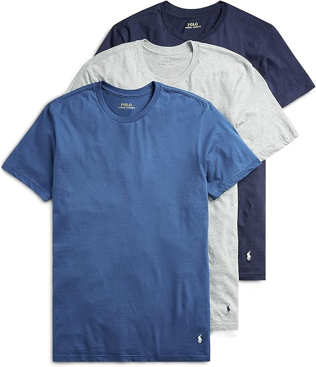 POLO RALPH LAUREN Men's T-Shirt, 3-Pack, Classic Men's Cotton Crewneck Shirts, Moisture-Wicking, ... | Amazon (US)