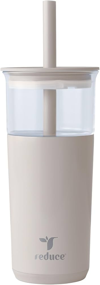 REDUCE Aspen 20 oz Vacuum Insulated Glass Tumbler with Lid & Extra Wide Straw - Keeps Drinks Cold... | Amazon (US)