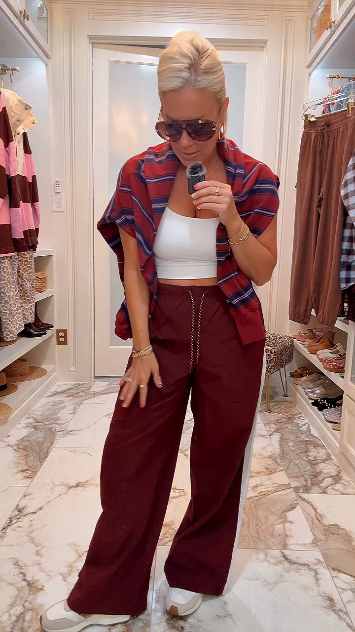 Aerie new arrivals and these track pants are like a silky material - so good, small