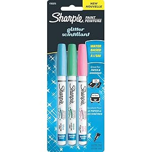 Sharpie Sharpie Extra-Fine Glitter Paint Pen, Dark Pink/Blue/Aqua (1783275) | Amazon (US)