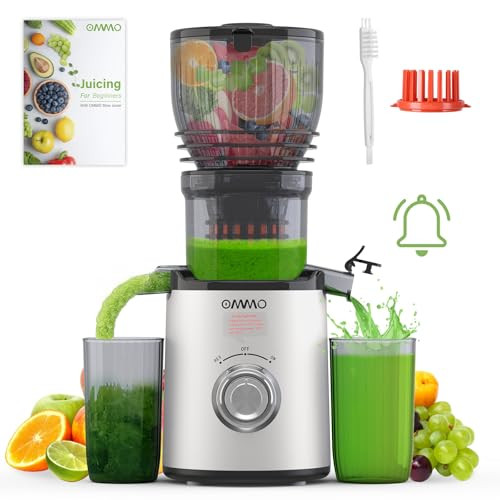 OMMO Juicer Machines, 300W Cold Press Juicer for Whole Vegetables & Fruits with 6'' Large Feed Ch... | Amazon (US)