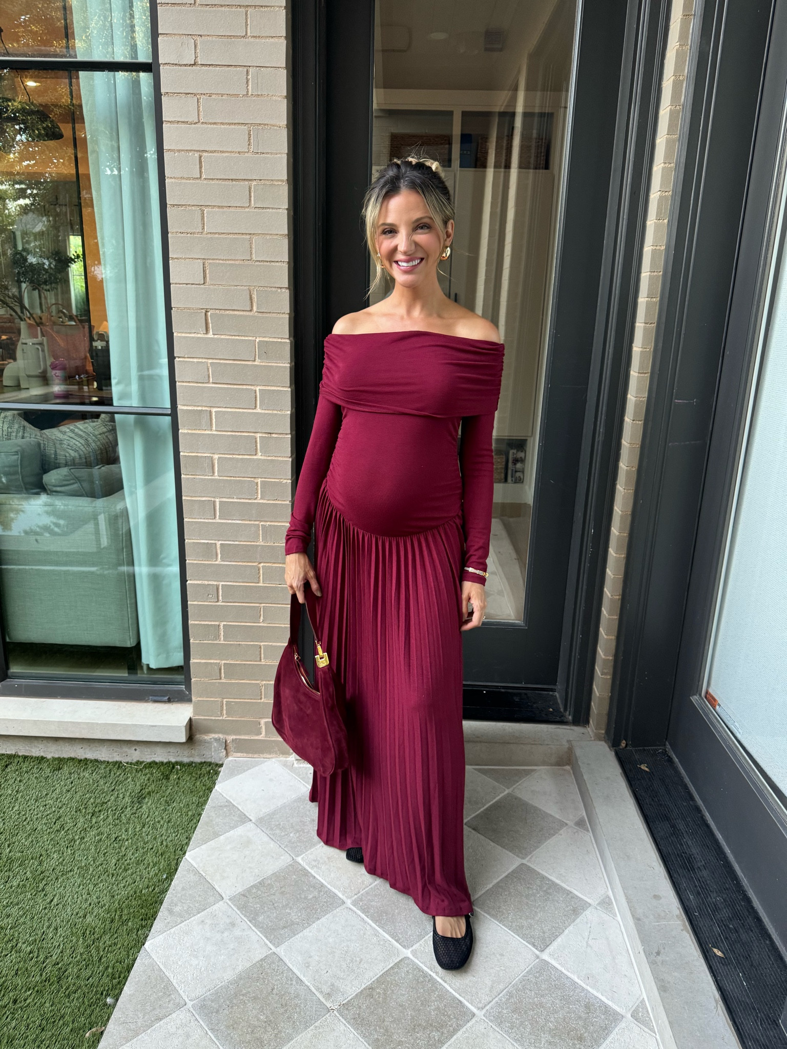 Burgundy dress
Burgundy bag
Amazon mesh flats
Gold earrings 

#LTKFindsUnder50 #LTKFindsUnder100 #LTKxPrimeDay