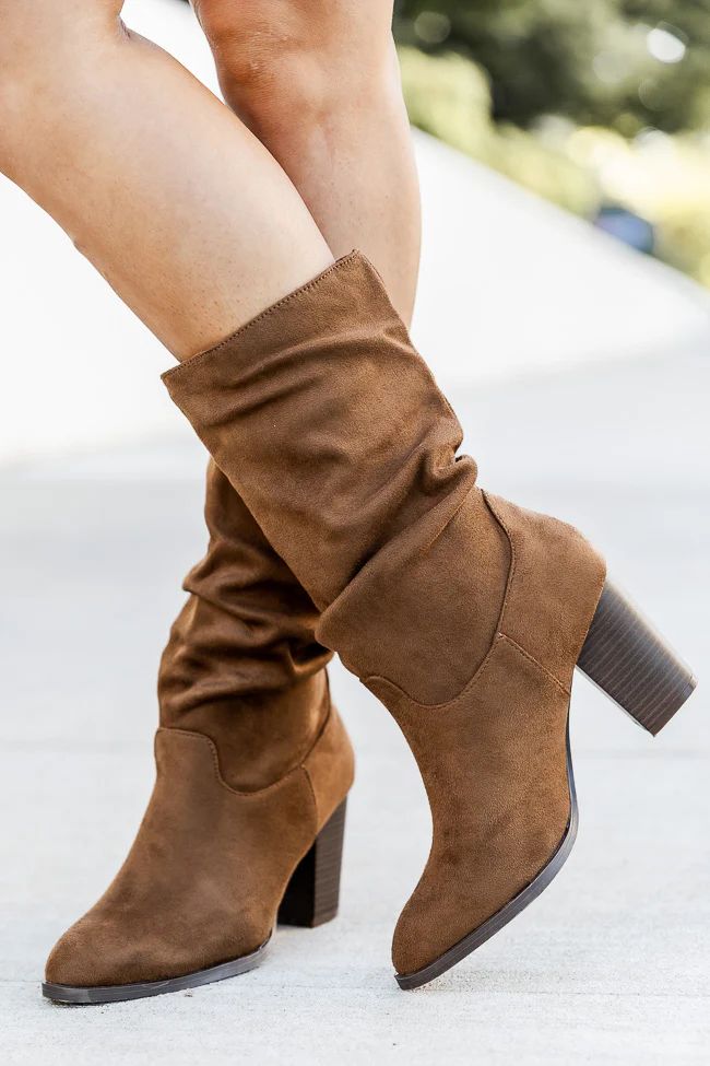 Christie Coffee Slouchy Suede Bootie | Pink Lily