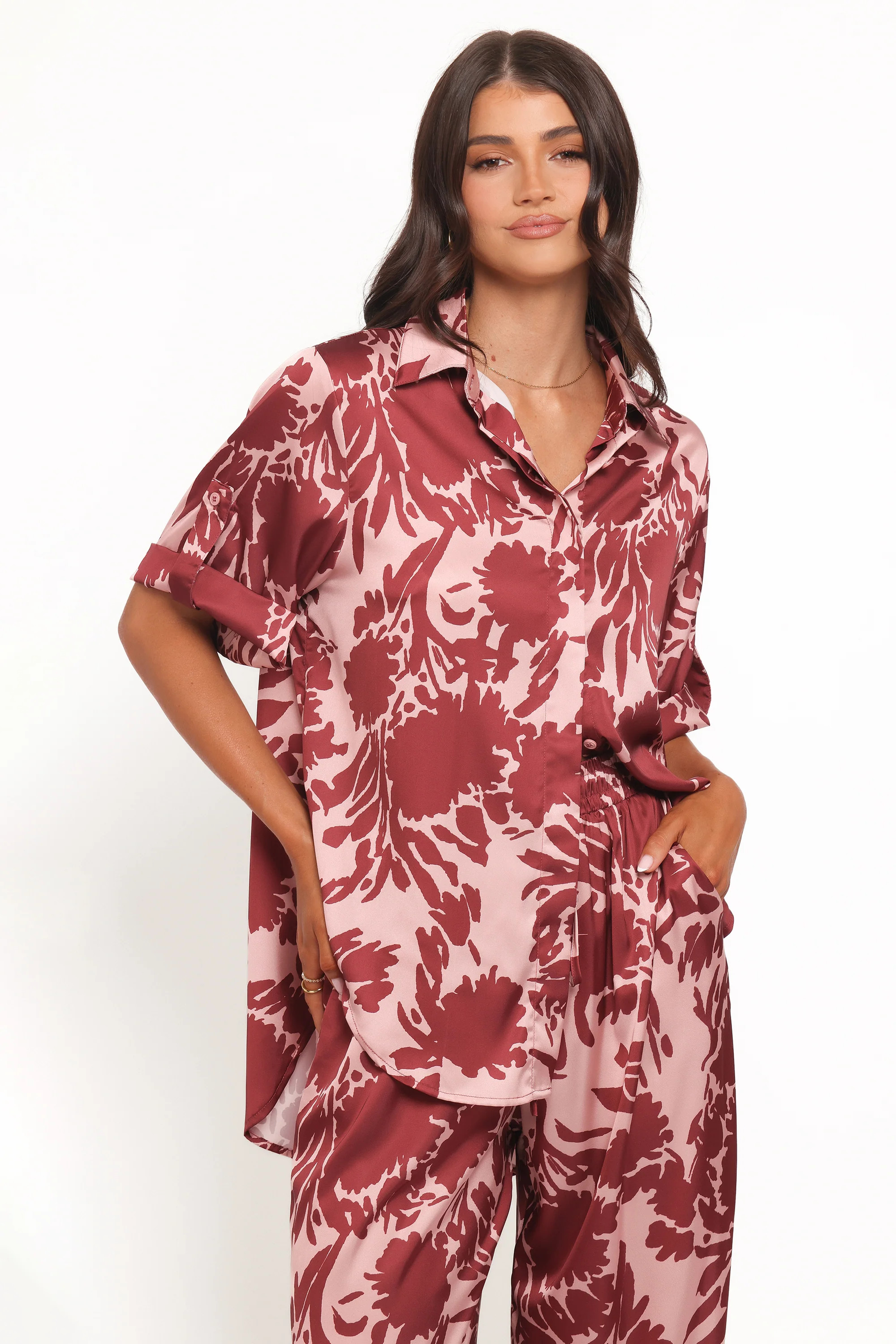 Elysia Shirt - Pink Burgundy | Petal & Pup (US)