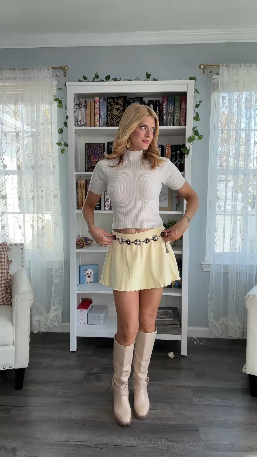 Target butter yellow skirt skort outfit ideas 🌼