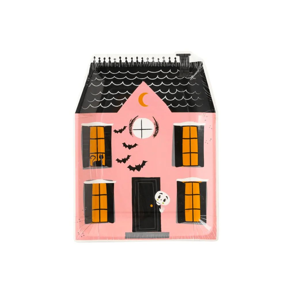 Pink Haunted House Shaped Paper Plates | Shop Sweet Lulu