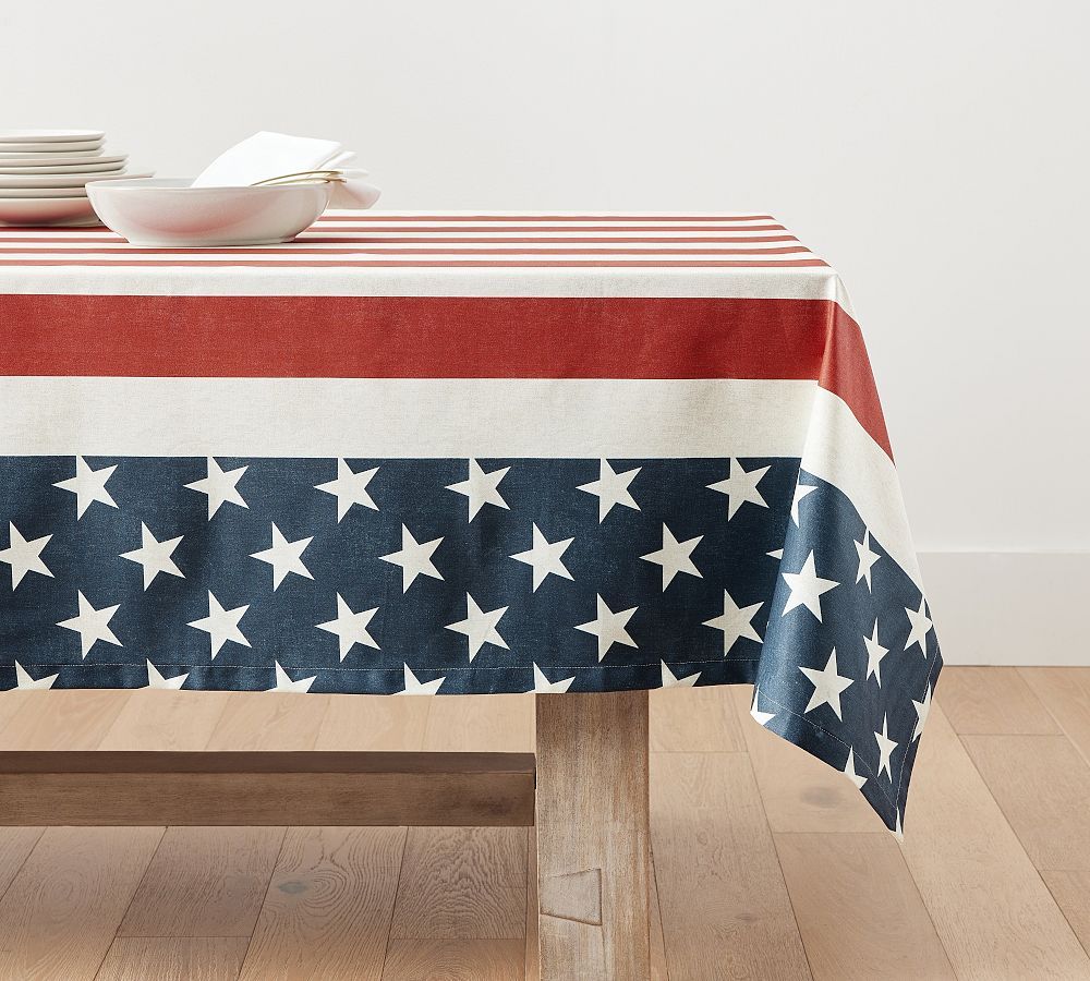 American Flag Oilcloth Outdoor Tablecloth | Pottery Barn (US)