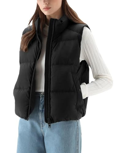 PHISOCKAT Womens Puffer Vest Sleeveless Two-Way Zipper Lightweight Puffy Vest Winter Warm Outerwear Vests | Amazon (US)