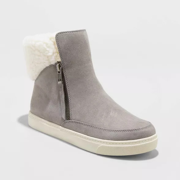 Women's Lei Microsuede Sherpa Sneakers Booties - Universal Thread™ | Target