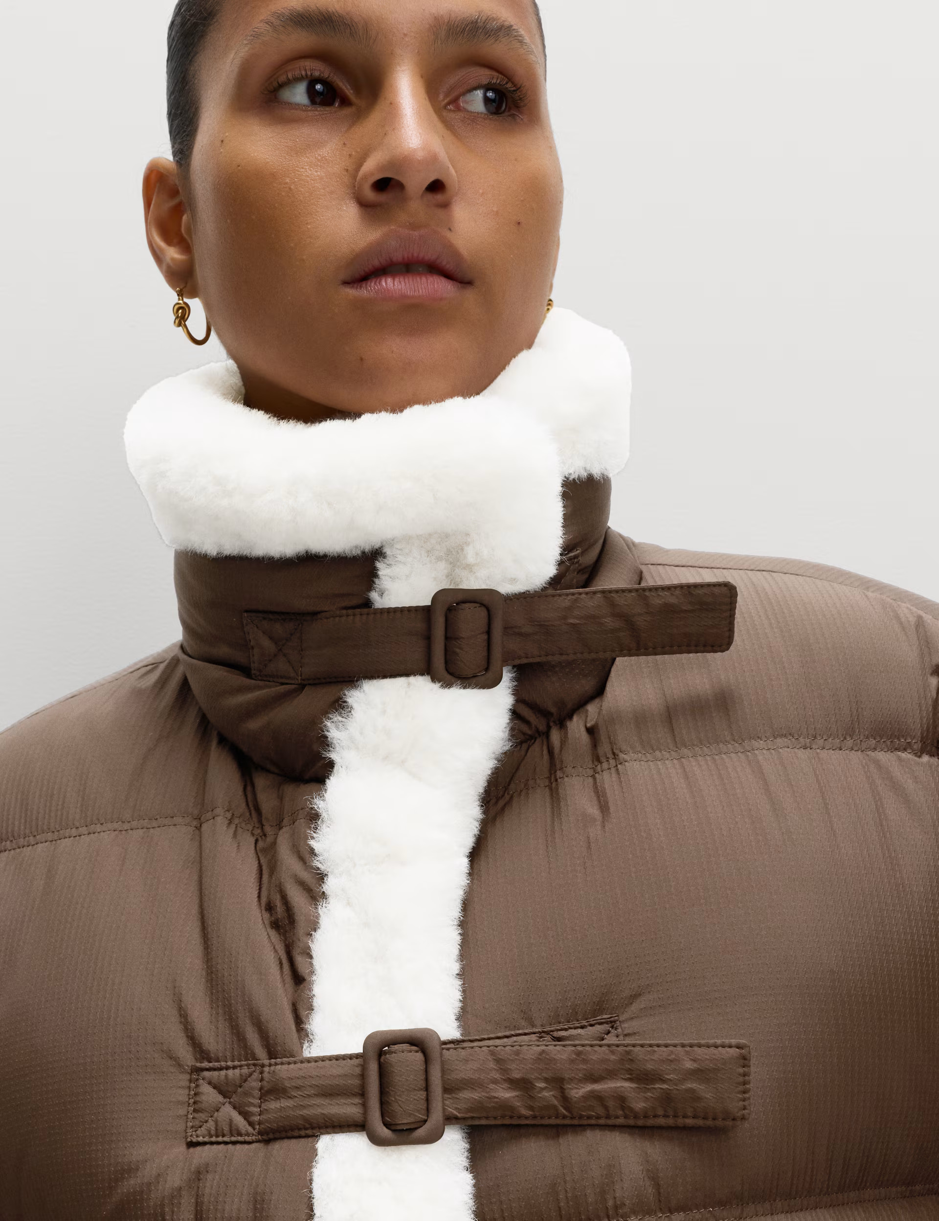 Feather & Down Padded Borg Trim Jacket | Marks & Spencer (UK)