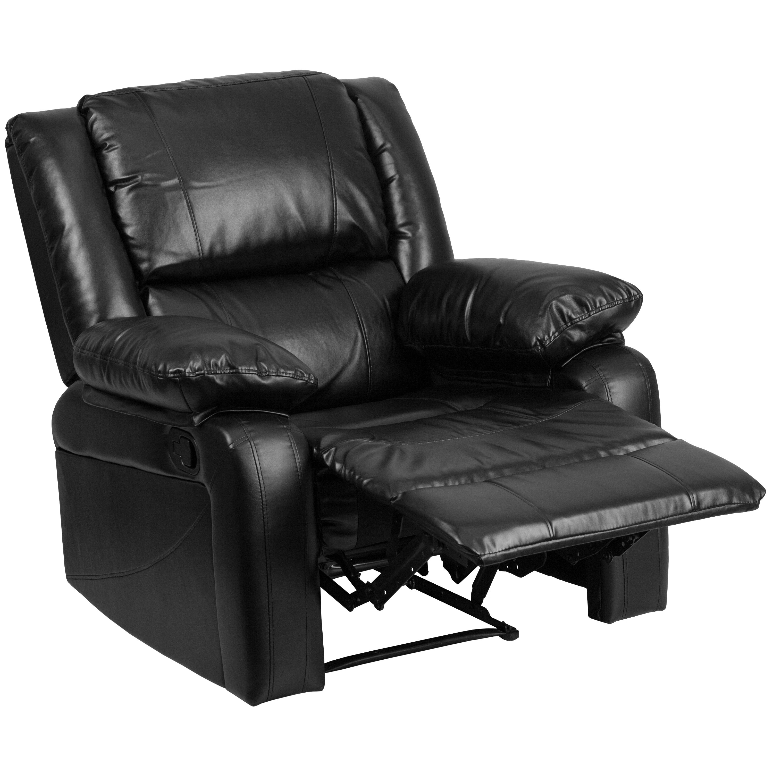 Flash Furniture Black Leather Faux leather Upholstered Stationary one_size | 889142065975 | Lowe's