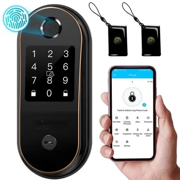 Smart Lock, Smart Door Lock 5 in 1 Fingerprint Smart Deadbolt, Electronic Digital Keypad Code Doo... | Walmart (US)