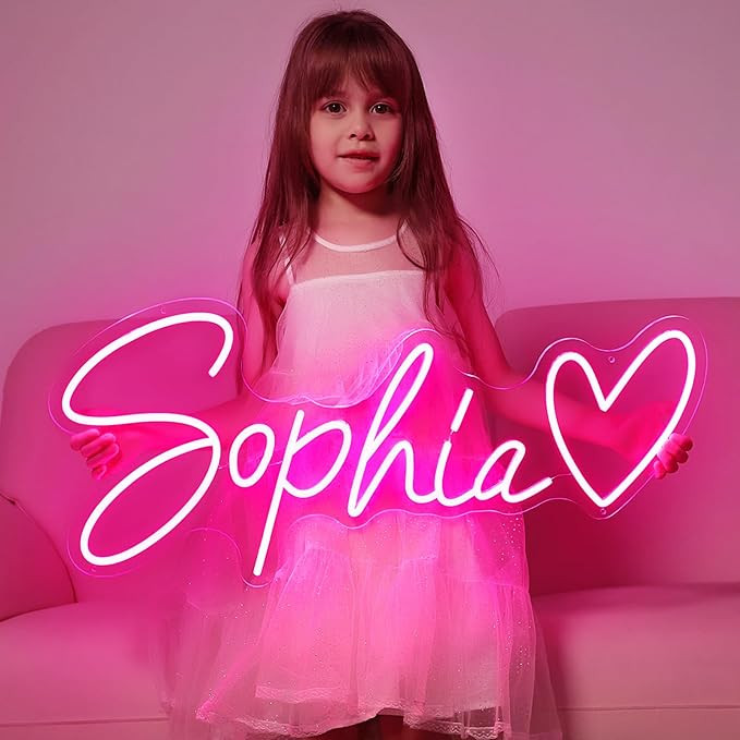 Custom Neon Sign, Neon Signs Customizable for Wall Decor, Personalized Neon Sign for Wedding Birt... | Amazon (US)