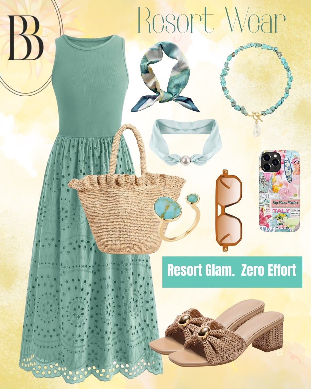 Elevate your look with this resort ready dress and accessories.

#LTKspring #LTKU #LTKTravel