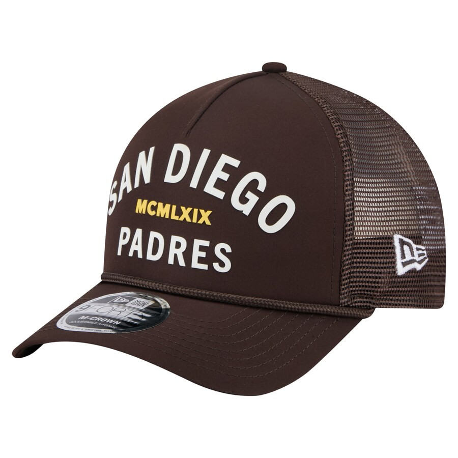 San Diego Padres New Era Minimalist 9FORTY A-Frame Adjustable Hat - Dark Brown | Fanatics