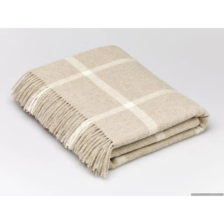 Merino Lambswool Windowpane Beige Throw Blanket - Overstock - 34505305 | Bed Bath & Beyond