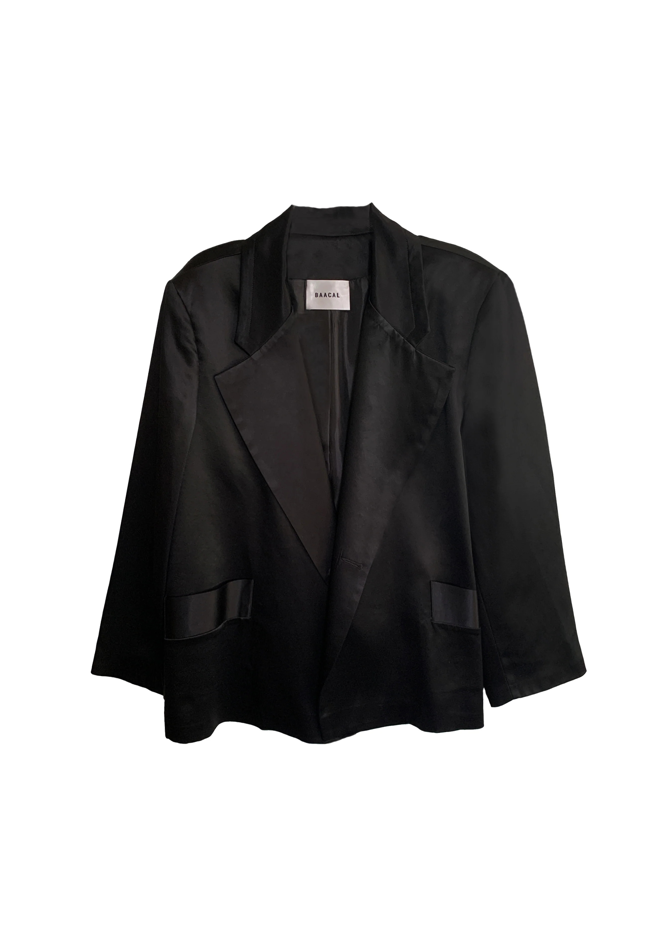 The Lexi Satin Blazer - Black | BAACAL Limited, LLC