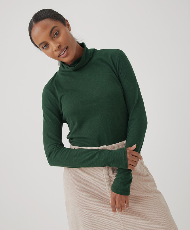 featherweight slub turtleneck | Pact Apparel