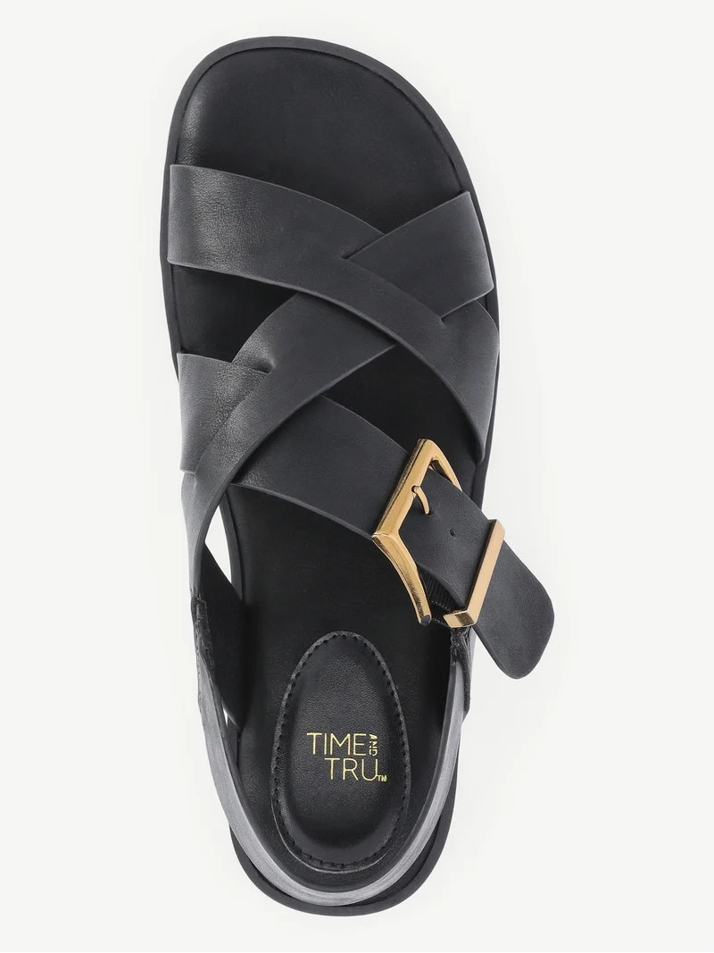 Time and Tru Women's X-Band Buckle Sandals | Walmart (US)