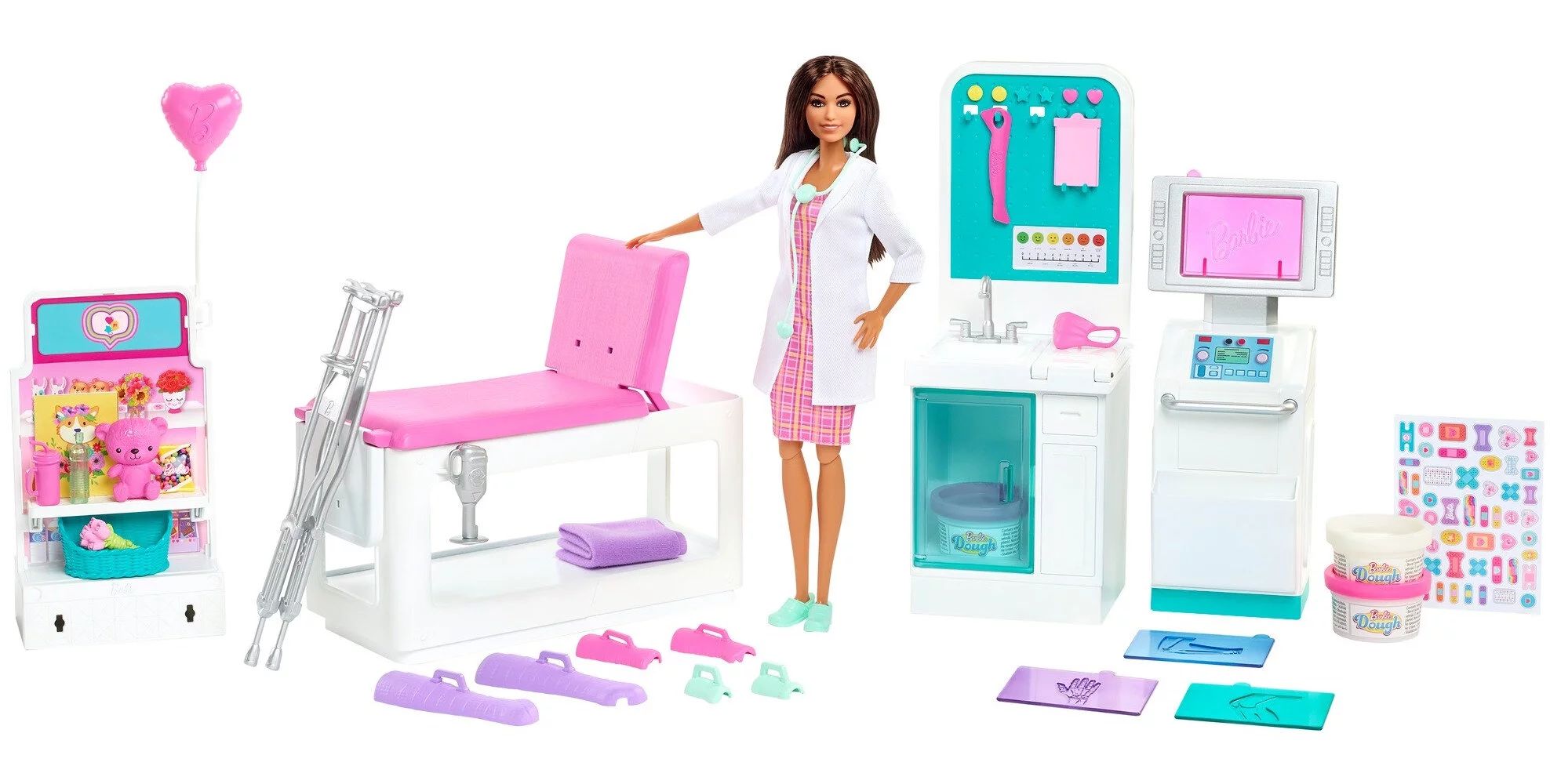 Barbie Fast Cast Clinic Doll & Playset, Brunette Doll & 30+ Accessories Including Molds & Dough -... | Walmart (US)