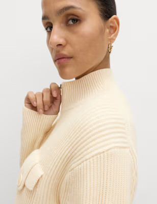 Cotton-Rich Ribbed Relaxed Cardigan | Marks and Spencer US