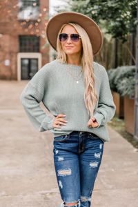Dreaming At Dusk Sweater Sage SALE | The Pink Lily Boutique