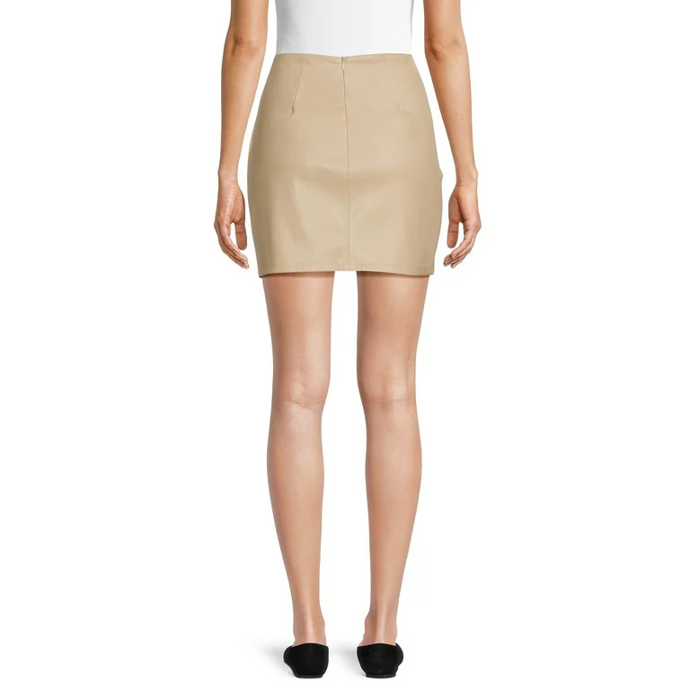 Madden NYC Women's Faux Leather A Line Slit Skirt, Sizes XS-3XL | Walmart (US)