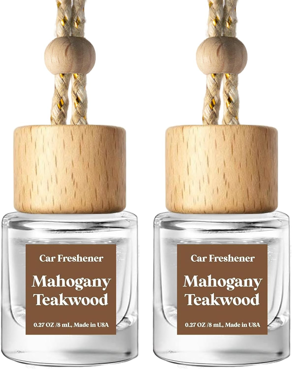 C Classy Car Air Freshener Hanging 2 Pack, Mahogany Teakwood Essential Oil Diffuser, Cute Glass B... | Amazon (US)