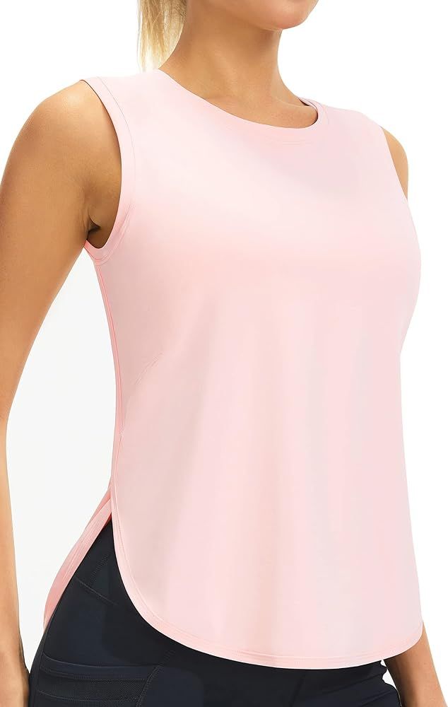 Ice Silk Workout Tank Tops for Women Cool-Dry Sleeveless Loose Fit Yoga Shirts Long Athletic Tops... | Amazon (US)