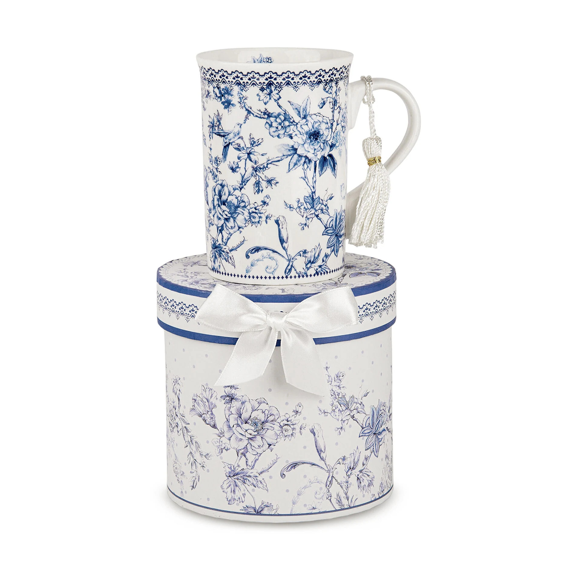 Elegant Blue Flowers Bone China Tea/Coffee Mug in a Gift Box | Bed Bath & Beyond