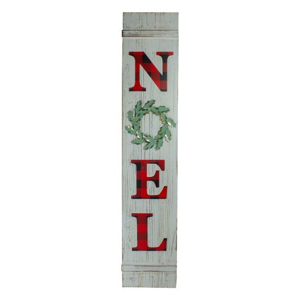 Northlight 48" White And Red Wooden Noel Christmas Wall Sign | Target