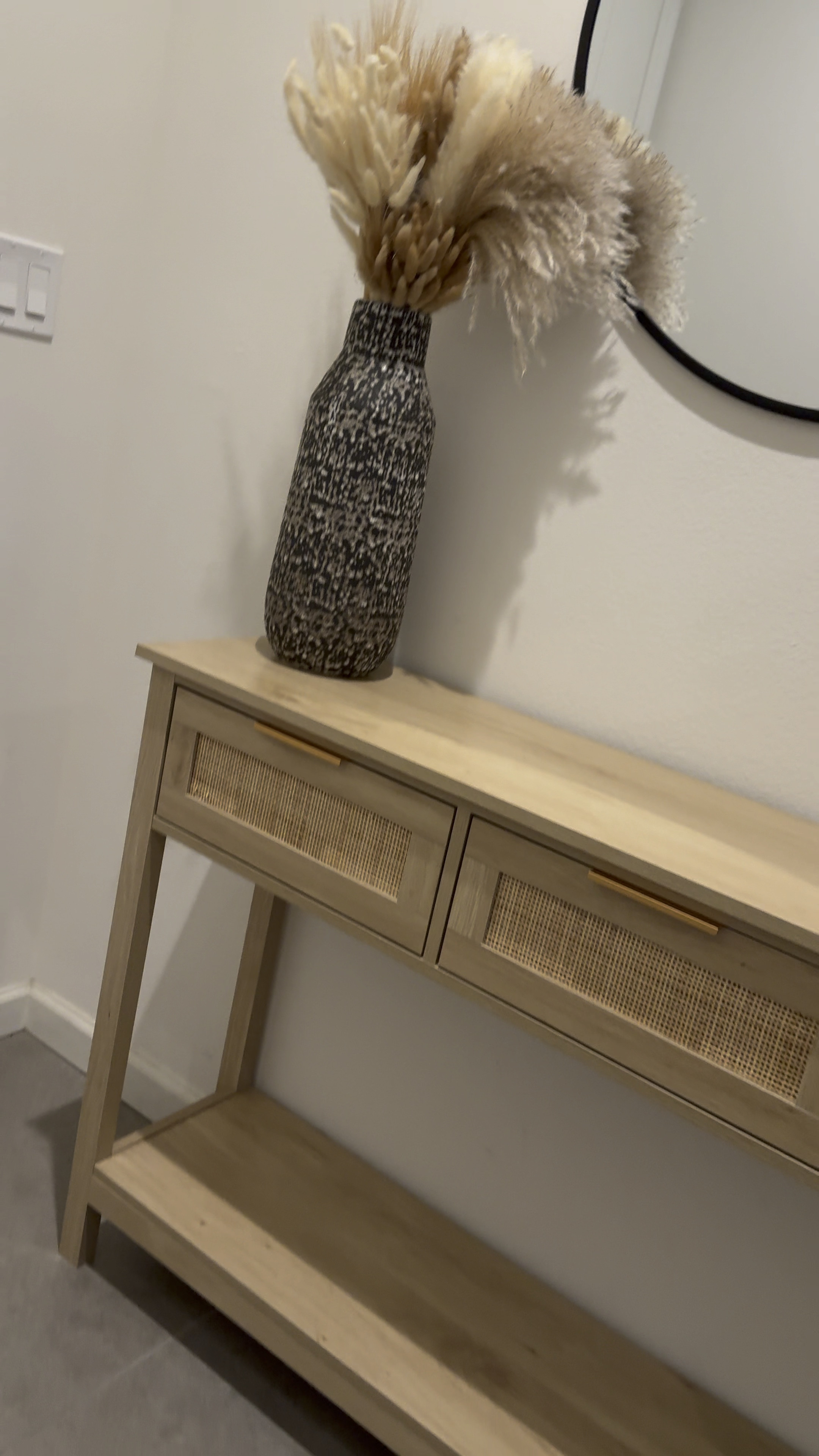 Obsessed with this new entry way table!! Just got it built and set up (more decor to come)! Matches perfectly with my kitchen storage piece. 

#LTKfamily #LTKfindsunder50 #LTKhome