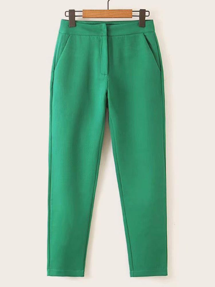 Solid Pocket Tailored Pants | SHEIN