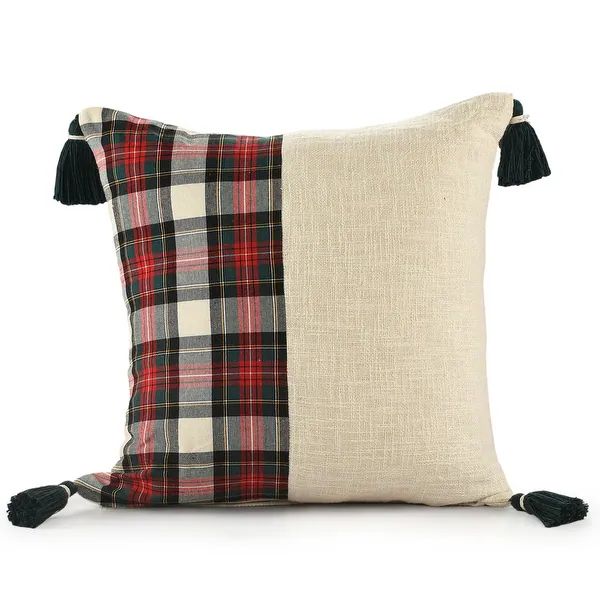 LR Home Holiday Tartan Plaid Woven Cotton Throw Pillow - Bed Bath & Beyond - 34824341 | Bed Bath & Beyond