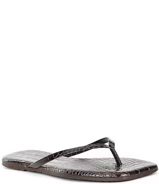 TKEES Lily Square Toe Leather Crocodile Print Thong Sandals | Dillard's | Dillard's