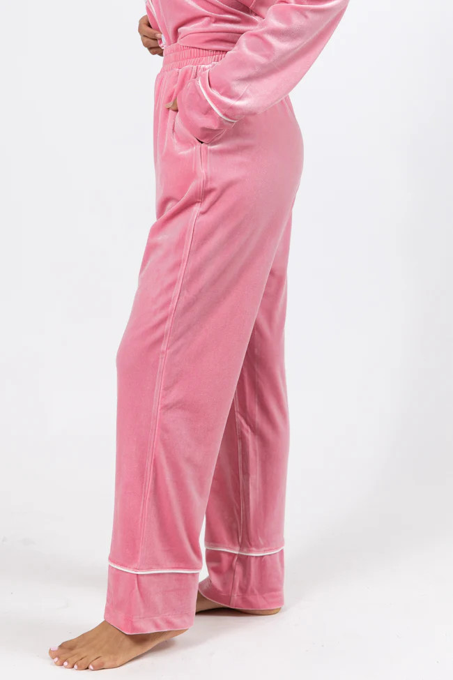 Asking Again Pink Velvet Lounge Pants | Pink Lily