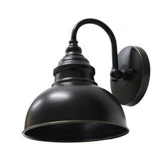 AA Warehousing 1 Light Outdoor Wall Mounted Light In Imperial Black Finish | Bed Bath & Beyond