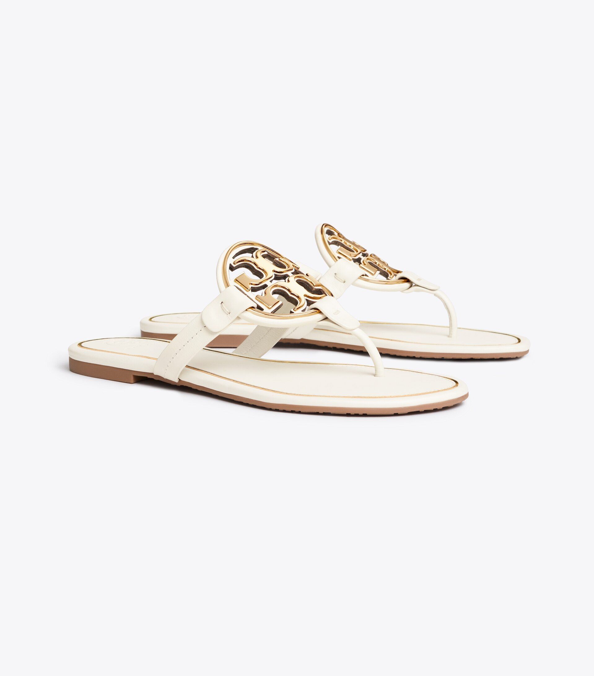 Miller Metal-Logo Sandal, Leather | Tory Burch (US)