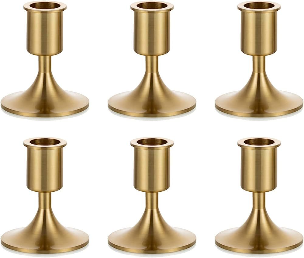 Candlestick Holders Taper Candle Holders, Romadedi Gold Candle Stick Candle Holder for Table Centerp | Amazon (US)