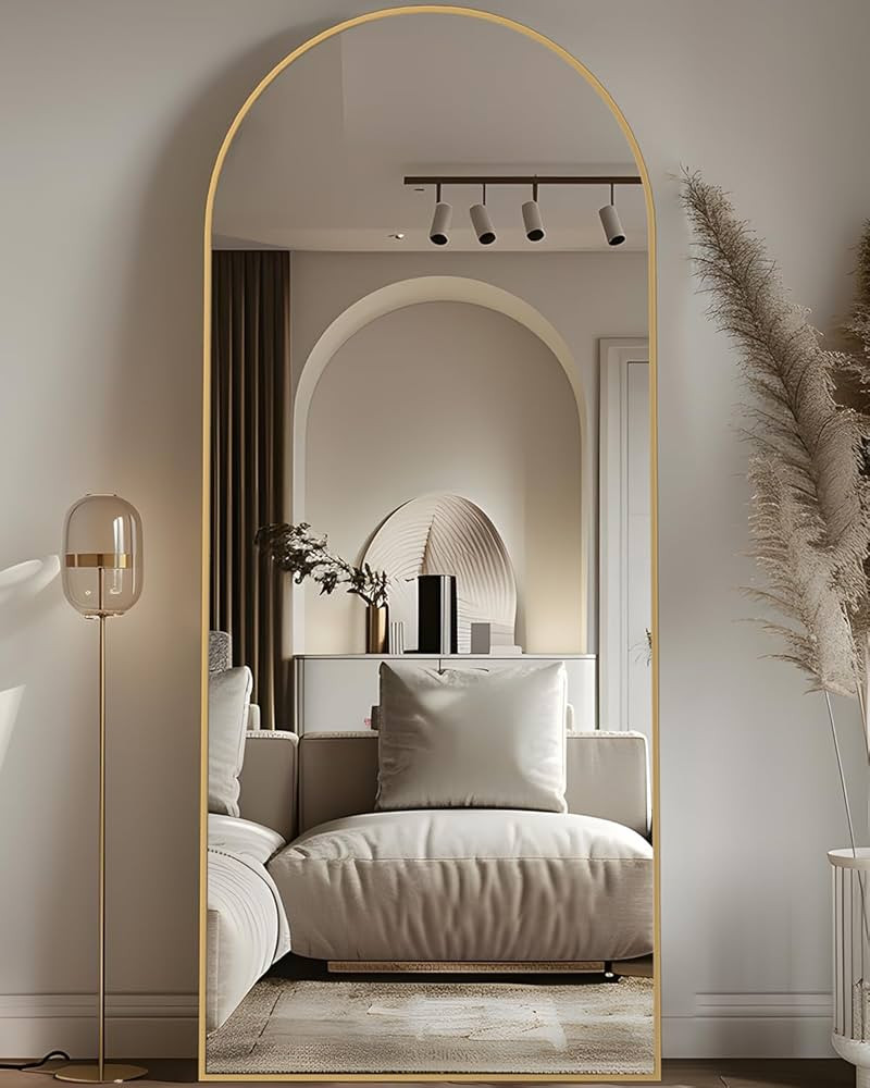 Espejo de longitud completa, espejo arqueado de 58 x 18 pulgadas, espejo de pie de cuerpo complet... | Amazon (US)