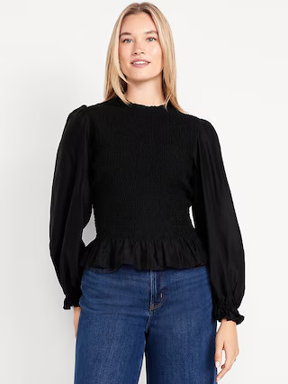 Long-Sleeve Smocked Top | Old Navy (US)