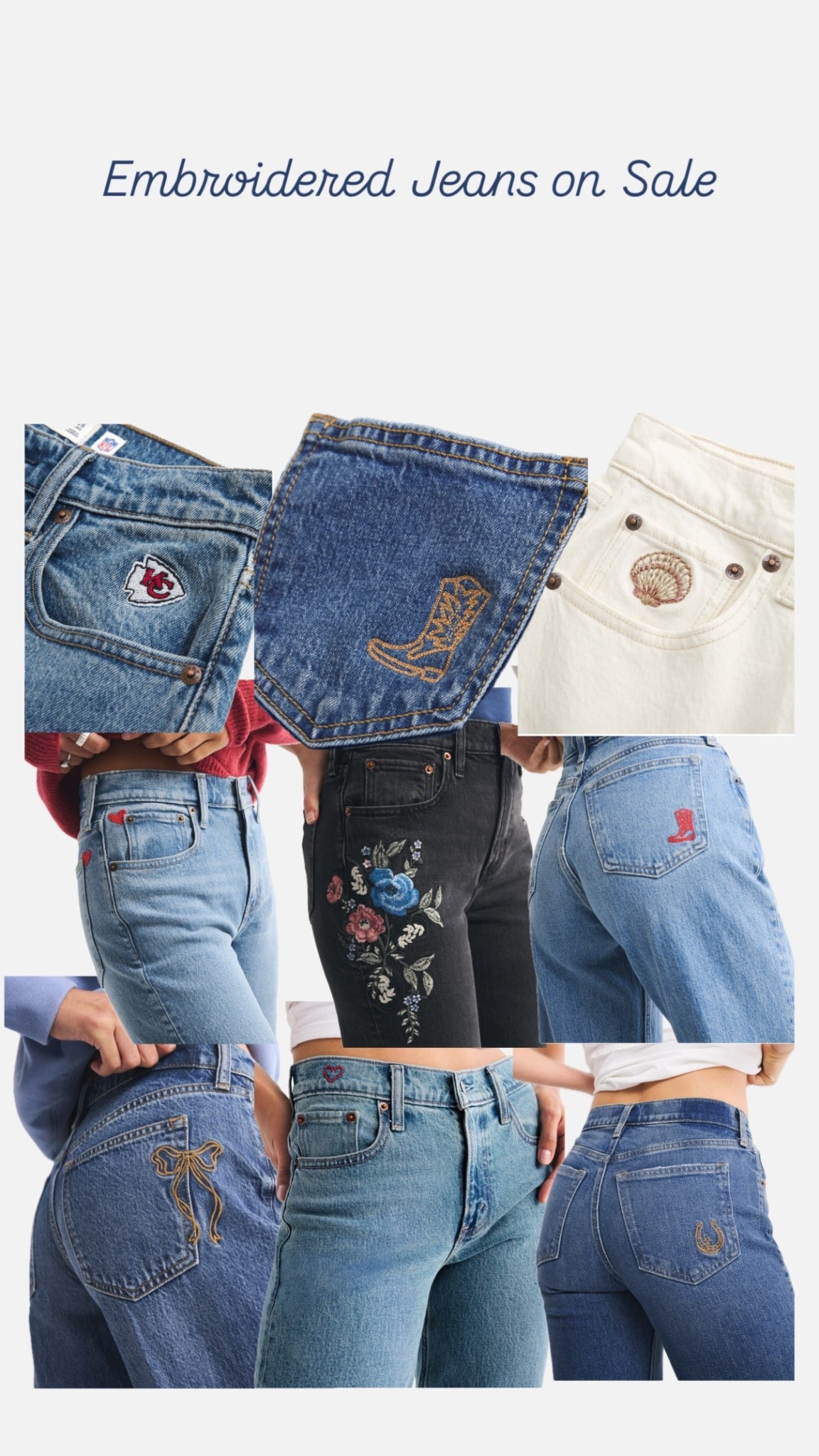 Embroidered jeans on sale.

#LTKootd #LTKFindsUnder100 #LTKSaleAlert